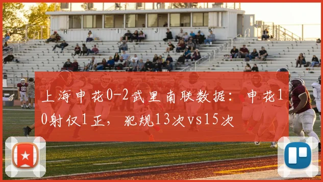 上海申花0-2武里南联数据：申花10射仅1正，犯规13次vs15次