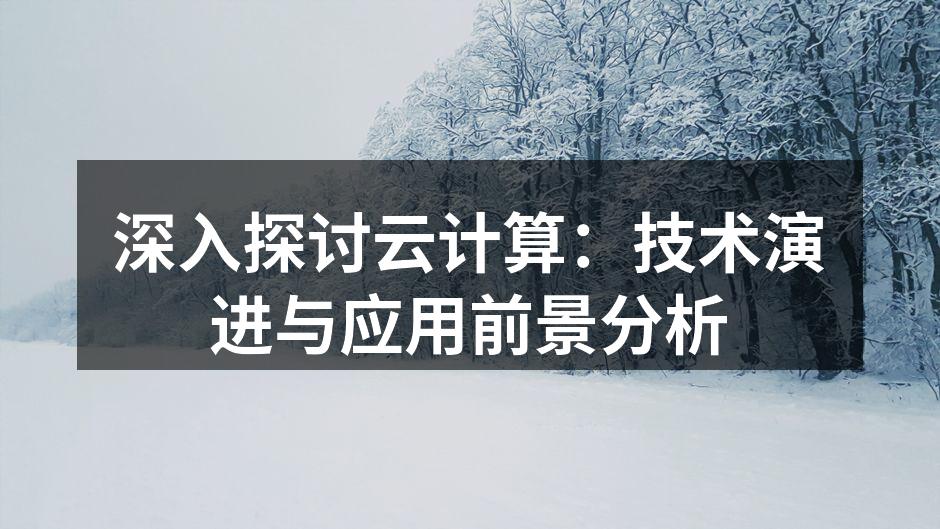 深入探讨云计算：技术演进与应用前景分析