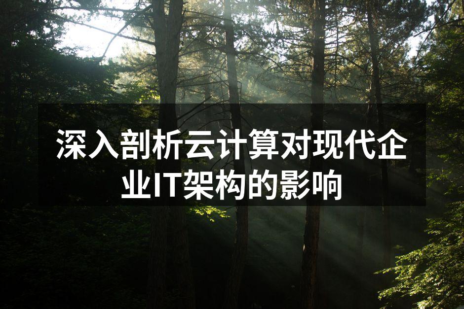 深入剖析云计算对现代企业IT架构的影响